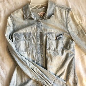 Denim long sleeve button up shirt